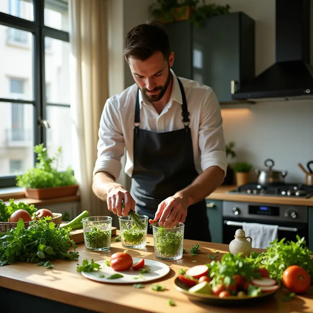 Visuel d'un mélange d'herbes organiques, symbolisant la performance.